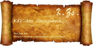 Kádas Zsuzsanna névjegykártya